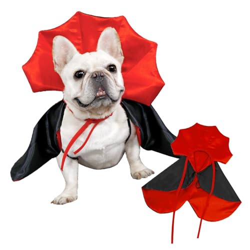 Haustiere Vampir Kostüm, Halloween Hund Katze Kostüm Umhang, Haustier Vampir Umhang, Haustier Cosplay Kleidung, Cosplay Lustig Haustierkostüm Umhang für Hundekostüm Halloween Vampir Kostüm（Einheitsgrö von ASFWAGQ