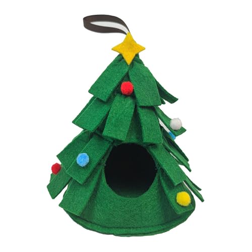 ASHLUYAK Hamsterhaus Kleintier Filz Versteck Haus Für Rennmäuse Chinchillas Warmes Bett Mini Weihnachtsbaum Modell Weihnachten von ASHLUYAK