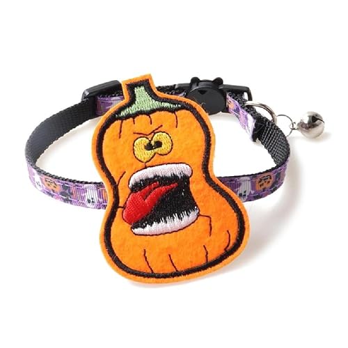 ASHLUYAK Verstellbares Katzenhalsband Halloween Thema Hund Halsbänder Haustier Kragen Abnehmbare Hals Zubehör Pet Festival Zubehör Katze Kragen Halloween Kragen von ASHLUYAK