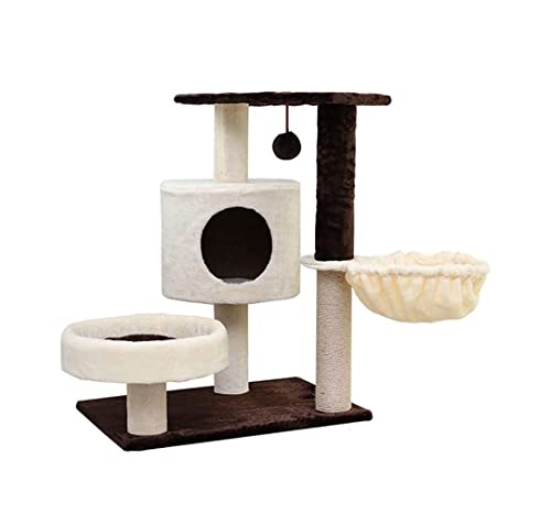 Katzen Kletterbaum Katzenbaum Hoch Kratzbaumhaus Mit Hängendem Ball, Kätzchenmöbel, Kratzkatzen, Klettergerüst, Katzenwohnungen, Katzenturm, Katzennest Katzenmöbel(Color:Brown) von ASHSDI