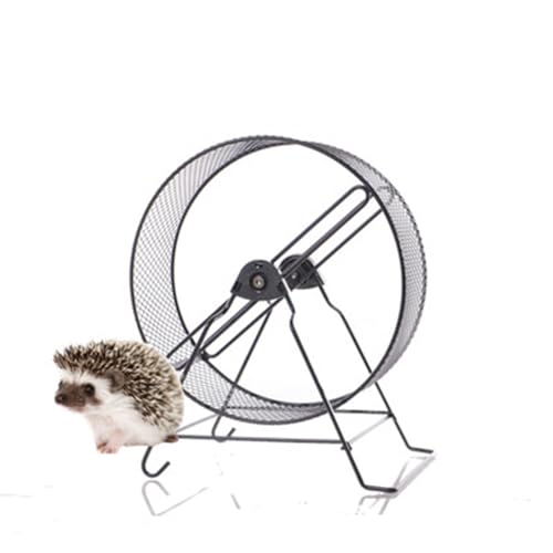 ASIAD Haustier Laufrad Hamster Laufrad Metall Silent Spinner Spielzeug mit Ständer für Kleintier Rattenmäuse Rennmäuse Zwerghamster,Schwarz von ASIAD