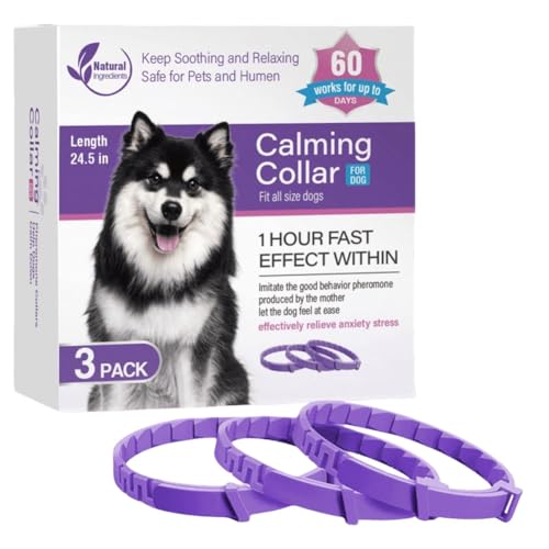 ASIEIT 3/4 Pack Beruhigungshalsband for Haustiere, Stress- und Angstlinderung, beruhigendes Beruhigungshalsband, verstellbar, natürliche Ruhe, Entspannung, beruhigende Halsbänder for Hunde/K von ASIEIT