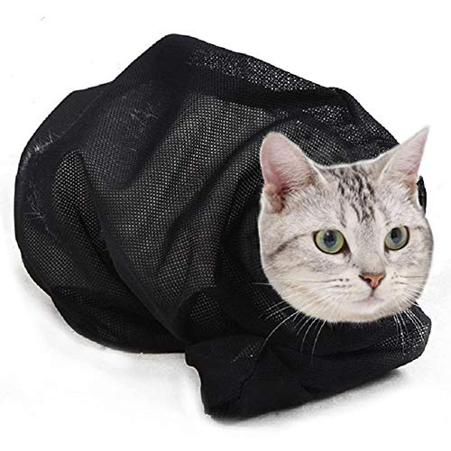 ASOCEA Katzen-Badetasche, verstellbar, Netztasche für die Fellpflege, atmungsaktive Duschtasche, Anti-Biss und Anti-Kratzer, zum Baden, Nageltrimmen, Injektion von Ohren, saubere Medizin von ASOCEA