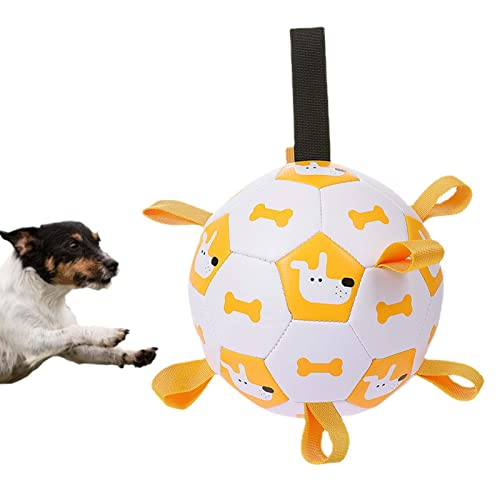 ASTRL Nakylucy Fußball für Hunde – Apportierball, interaktives Spielzeug mit Tabs, Haustierzubehör für mittelgroße und große Hunde, Trainingsbälle, Zubehör von ASTRL