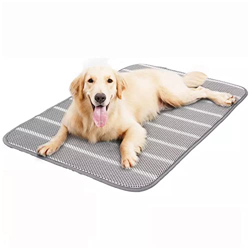 ASUMUI Pet Ice Pad Mesh 3D Dreidimensionale Hunde-Isomatte Indoor Atmungsaktive und Bequeme Pet-Pad-Matte (Grey L) von ASUMUI