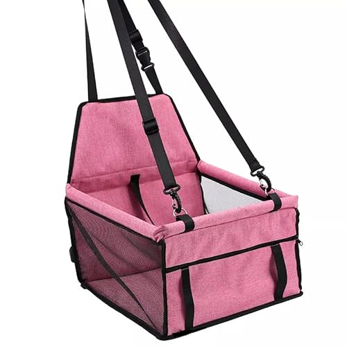 Auto-Haustiertasche, Haustier-Reisematte, Autotasche, atmungsaktiv, Haustierbedarf, Hundesitz aus Material ist sicher und bequem, abnehmbar und leicht zu reinigen. (pink) von ASUMUI