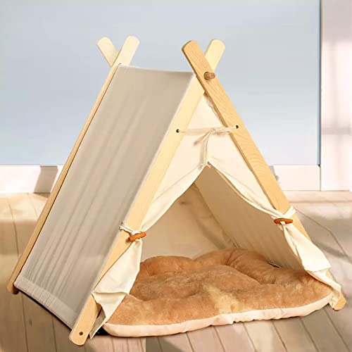 Hundezwinger Four Seasons Universal Pet Tent Abnehmbares und waschbares Zelt, Indoor-Zelt für kleine Hunde (White) von ASUMUI