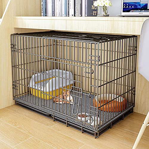 Haustierkäfig Für Hunde, Katzen Und Welpen, Katzenkäfig, Katzenkiste, Zusammenklappbare Metallhütte Mit Tablett, Leicht Zu Tragen Und Zu Transportieren, Perfekt Für Das Welpentraining (100 X 60 X 70 von ASumPio