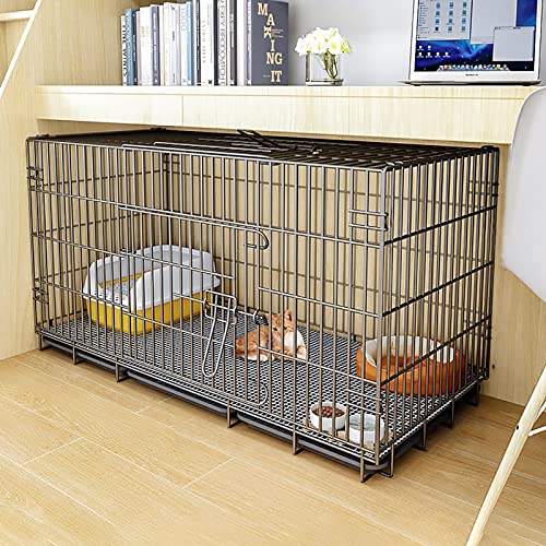 Haustierkäfig Für Hunde, Katzen Und Welpen, Katzenkäfig, Katzenkiste, Zusammenklappbare Metallhütte Mit Tablett, Leicht Zu Tragen Und Zu Transportieren, Perfekt Für Das Welpentraining (130 X 60 X 70 von ASumPio