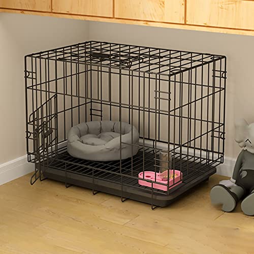 Haustierkäfig Für Hunde, Katzen Und Welpen, Katzenkäfig, Katzenkiste, Zusammenklappbare Metallhütte Mit Tablett, Leicht Zu Tragen Und Zu Transportieren, Perfekt Für Das Welpentraining (50 X 39 X 38 von ASumPio