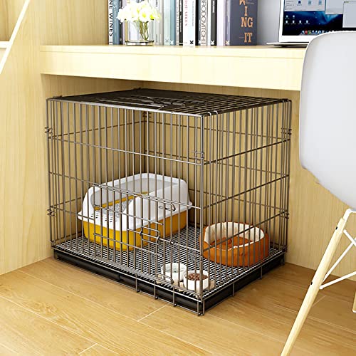 Haustierkäfig Für Hunde, Katzen Und Welpen, Katzenkäfig, Katzenkiste, Zusammenklappbare Metallhütte Mit Tablett, Leicht Zu Tragen Und Zu Transportieren, Perfekt Für Das Welpentraining (58 X 42 X 50 von ASumPio