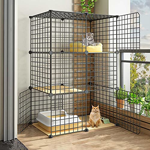 Katzenkäfig, DIY-Katzengehege, Katzenzwinger Für Den Innenbereich, 1-2-3-Stöckiger Katzenkäfig, Großer Katzenkäfig, Katzenkiste Mit Katzentoilette – Für Katzen, Hasen, Chinchillas – Katzenlaufstall, von ASumPio