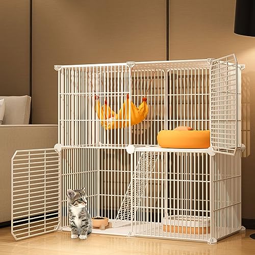 Katzenkäfige Für Den Innenbereich, Große Katzenkiste, DIY-Laufstall Für Haustiere, Katzenhaus, Kätzchengehege, Abnehmbarer Zusätzlicher Katzenstall, Großer Auslauf, Ideal Für Katzen, Schwarz/Weiß (W von ASumPio