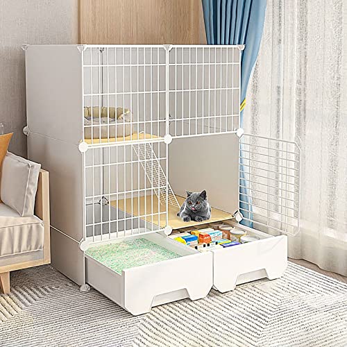 Katzenkäfige – Katzenkäfig Für Den Innenbereich, Katzenlaufstall, Katzengehege Für Den Balkon, Abnehmbarer Metalldraht, DIY-Zwinger Für Den Innenbereich, Käfig Für Frettchen, Käfig Für Meerschweinch von ASumPio