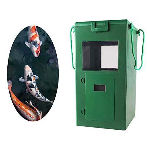 3L Futterautomat Fish Feeder, Smarte Fischfutter Automat, Automatischer Zeitschaltuhr Fischfutter Futterspend, Feuchtigkeitsbeständig(Grün) von ATB-GIFT