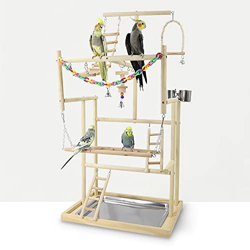 Parrot Playstand, Bird Playground, Papagei Vogel Spielplatz, Papageien Vogelständer Vogelspielplatz für Vogelkäfige, für Wellensittich Nymphensittich(48 * 33.5 * 94.5CM) von ATB-GIFT