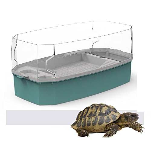 Reptilienbecken, Glasschildkrötenbecken-Aquarium für Schildkröten, Einsiedlerkrebse, Sumpfschildkröten und kleine Reptilien(Blau-Mittel) von ATB-GIFT