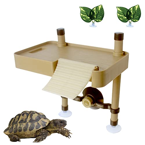 Turtle Dock Floating, Reptilien schwimmende Plattform, Reptile Turtle Frog Floating Platform Mit Saugnapf, grüner Dill(SIZE:S) von ATB-GIFT