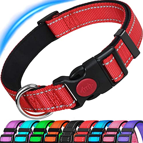 ATETEO Reflective Dog Collar with Safety Locking Buckle and Soft Neoprene Padded, Adjustable Durable Nylon Puppy Collar for Medium large Dogs von ATETEO