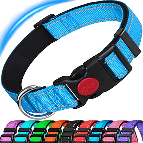 Dog Collar, Reflective Adjustable Basic Dog Collar with Soft Neoprene Padding, Durable Nylon Pet Collars for Puppy Small Medium Large Dogs von ATETEO