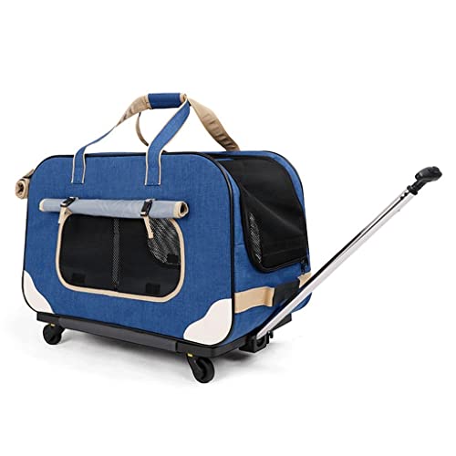 ATHUAH ATHUAH Hunde-Kinderwagen, Haustier-Katzenträger, Transport-Reisebox, weiche Tragetaschen für Hunde und Katzen, Haustier-Reisetragetasche, tragbare Kiste mit abnehmbaren Rädern, gemütlich, von ATHUAH