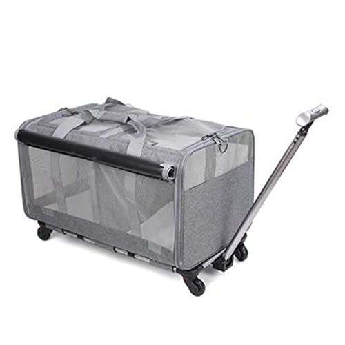 ATHUAH ATHUAH Katzen- und Hundetragetasche, Haustier-Trolley-Box, Haustier-Kinderwagen, große Transport-Reisebox, Kinderwagen für 2 Katzen, tragbare Katzen-Tragetasche, atmungsaktiv, Kleiner und von ATHUAH