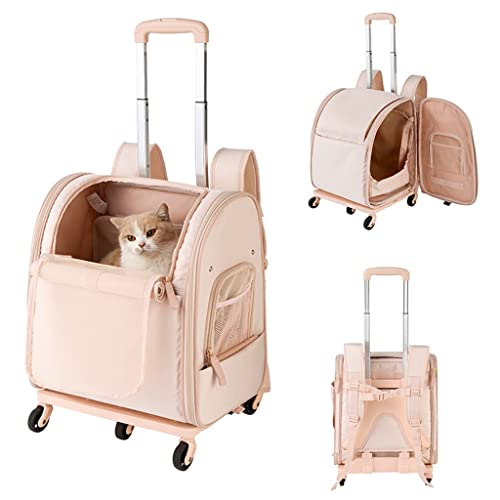 ATHUAH ATHUAH Katzentrage-Rucksäcke, Haustier-Reisetrage-Rucksäcke, Katzenbox, atmungsaktive Haustier-Trolley-Tasche, Oxford-Stoffkiste, Katzen-/Hunde-Rucksack, tragbar, faltbar, Haustier-Trolley mit von ATHUAH