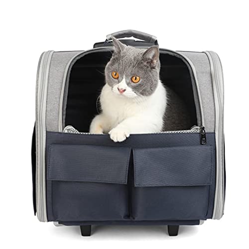 ATHUAH ATHUAH Katzentragetasche, Haustier-Reisetrage-Rucksäcke, Katzentrage-Rucksäcke, Katzen- und Hundetasche, tragbare Transport-Reisebox, Haustier-Kinderwagen, atmungsaktiver Hunde- und Katzenwagen von ATHUAH