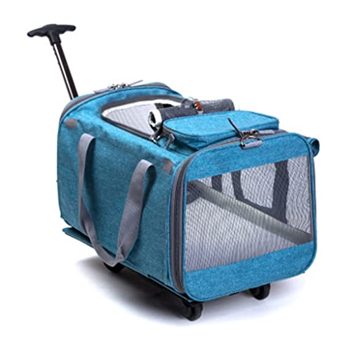 ATHUAH Faltbare Haustier-Tragetasche für Hunde und Katzen, Katzen-/Hunde-Kinderwagenträger, Heimtierbedarf, weiche Trolley-Tasche, Transport-Reisebox, rollende Reisetasche für Haustiere mit 4 Rädern von ATHUAH