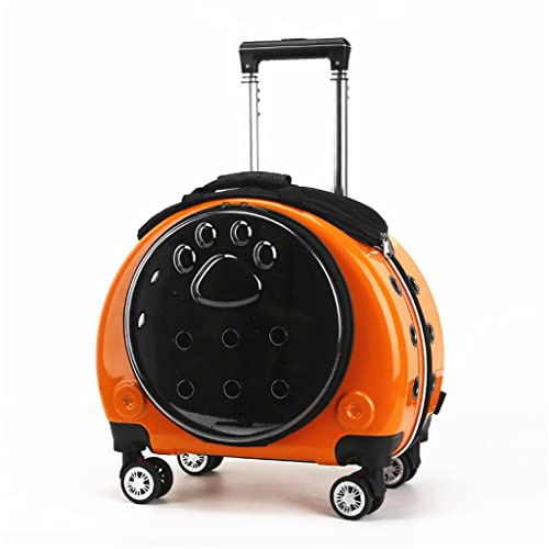 ATHUAH Katzen-Reiseträger, Haustier-/Hunde-/Katzen-Rucksackträger, Elegante rollende Hundeträger-Rucksäcke für Haustiere, Hundetransportbox mit Rädern, Welpenwagen-Kinderwagen mit atmungsaktiver von ATHUAH