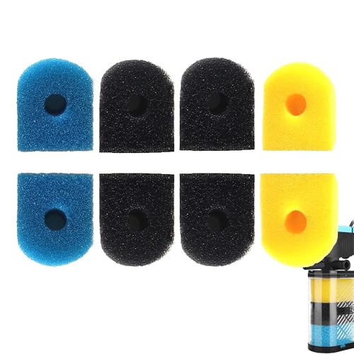 ATITOWEL Aquarium Filter Ersatzschwamm, Fish Tank Filter Ersatzteile, einschließlich 2 x grober Schwamm, 2 x feiner Schwamm, 4 x schwarzer Schwamm von ATITOWEL