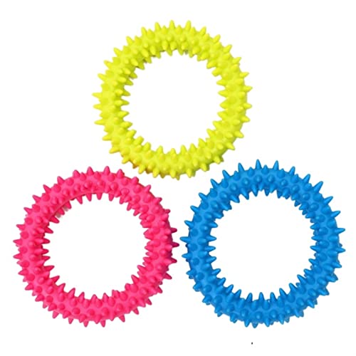 ATUMY Heimtierbedarf 1pc Zufällige Farbe Haustier Spielzeug Für Kleine Hunde Gummi Widerstand Zu Kauen Training Spielzeug Kauspielzeug für Hunde(Thorn Ring) von ATUMY