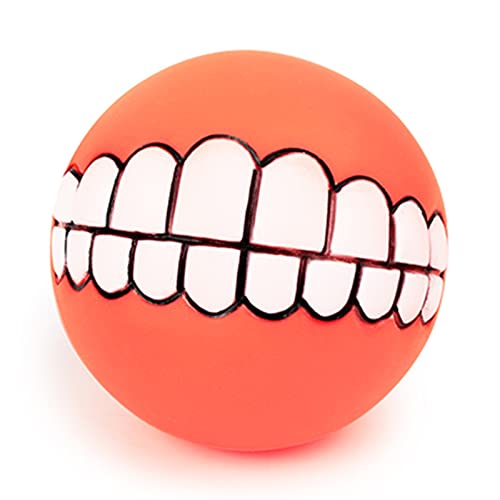 ATUMY Heimtierbedarf Haustier Hund Katze Spielzeug Ball Kauen Leckerli Halter Zahnreinigung Quietschen Spielzeug Hund Welpen Training Kauspielzeug für Hunde(Orange) von ATUMY