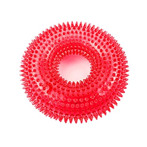 ATUMY Heimtierbedarf Haustier-Hundespielzeug, bissfest, quietschendes Spielzeug, Dornen-Stacheldraht-Reinigungs-Molar-Kauspielzeug Kauspielzeug für Hunde(Red,16cm) von ATUMY