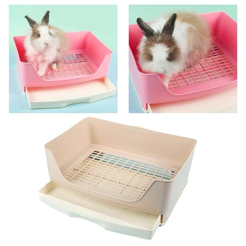 ATUMY Hundetoilette Haustiermatte 2-lagige, nützliche Katzentoilette, Töpfchentrainer für Meerschweinchen, kleine Haustiere, Beige, Kleintiertoilette für Chinchilla-Hasen(Beige) von ATUMY