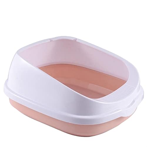 ATUMY Hundetoilette Haustiermatte Große Katzentoilette, Haustiertoilette, Bettpfanne, Training, Sandtoilette aus Kunststoff, halbgeschlossene Katzentoilette(High Side pink,Big) von ATUMY