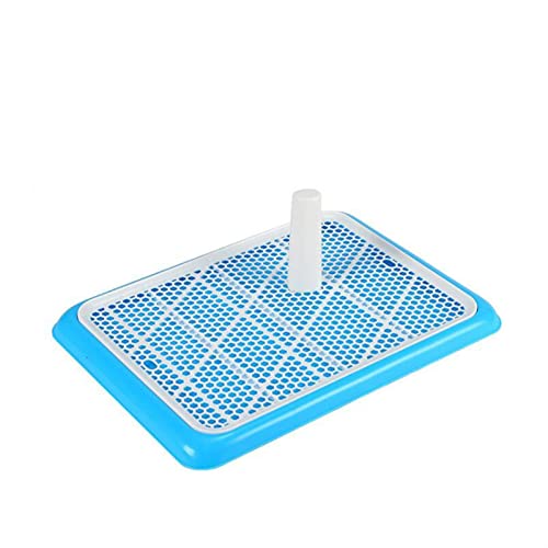 ATUMY Hundetoilette Haustiermatte Haustier Hund Toilette Töpfchen Tablett mit Zaun Pee Post tragbare Welpen Training Grid Pad Wurf Toilette Tablett Abfluss(Blue 50x36x4cm) von ATUMY