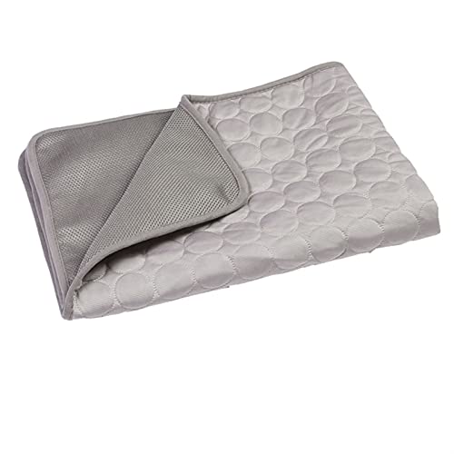 ATUMY Hundetoilette Haustiermatte Hundematte, kühlende Sommerunterlage für Hunde, Katzendecke, Sofa, atmungsaktives Haustier-Hundebett, Sommer, waschbar(Mesh Cloth Gray,L 70x55 cm) von ATUMY