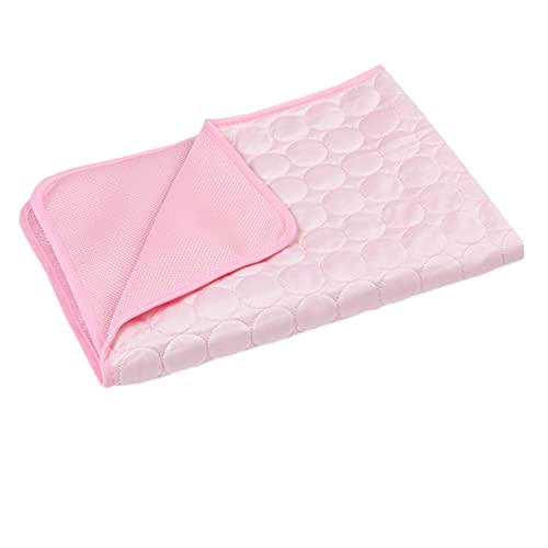 ATUMY Hundetoilette Haustiermatte Hundematte, kühlende Sommerunterlage für Hunde, Katzendecke, Sofa, atmungsaktives Haustier-Hundebett, Sommer, waschbar(Mesh Cloth pink,L 70x55 cm) von ATUMY