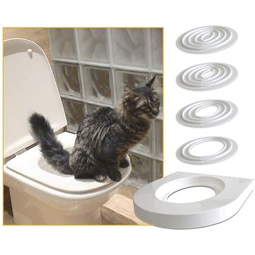 ATUMY Hundetoilette Haustiermatte Katzen-Toiletten-Trainingsset, professioneller Welpen-Katzen-Reinigungstrainer, Toilette für Katzen-Training, Toilettensitz von ATUMY