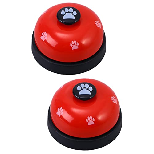 ATUMY Hundetoilette Haustiermatte Rot Schwarz 2 stücke Haustier Hund Töpfchen Training Glocken Footprint Muster Kommunikationsgerät für Hunde Welpe von ATUMY