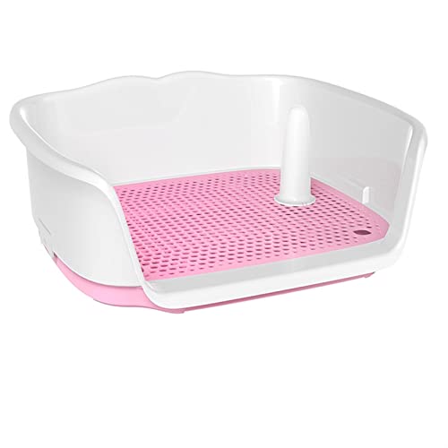 ATUMY Hundetoilette Haustiermatte Teach Kunststoff-Doppelschicht-Hunde-Pad, Training, Katzen-Welpen-Toilette, Pinkeln für selbstreinigende Haustier-Toilette(Pink,L) von ATUMY