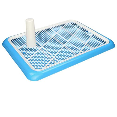 ATUMY Hundetoilette Haustiermatte Tragbare Haustier-Toilettenmatte aus Kunststoff mit Säule, Trainingstöpfchen, Toilettentraining, Harntrainer, Pee-Pad(Blue) von ATUMY