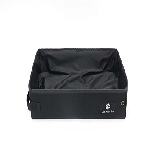 ATUMY Hundetoilette Haustiermatte Zusammenklappbare Katzentoilette, weich, für den Außenbereich, faltbar, wasserdicht, für Haustiere, Katzentoilette, tragbare Reisetoilette(Black,L 45x35x12.5cm) von ATUMY