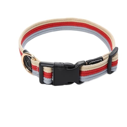 ATUMY Verstellbare Führleine Hundeleine 1,5-2 m Dicke Hundeleine aus Segeltuch, verstellbare Hundehalsbänder und Leine, Set, Haustierleine(Red Collar,M) von ATUMY