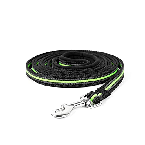 ATUMY Verstellbare Führleine Hundeleine 3M/5M/10M Lange Hundeleinen Nylon Outdoor Tracking Training Pet Lead Belt(Green-Black,XL-10m) von ATUMY