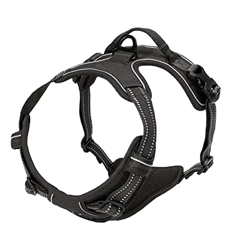 ATUMY Verstellbare Führleine Hundeleine Geschirrweste für große Hunde, reflektierend, Verstellbarer Haustier-Brustgurt, Trainingsgeschirr für Haustiere(Black,L Bust 38-89CM) von ATUMY