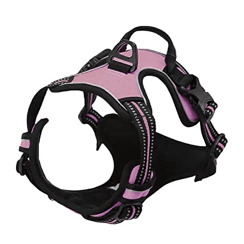 ATUMY Verstellbare Führleine Hundeleine Geschirrweste für große Hunde, reflektierend, Verstellbarer Haustier-Brustgurt, Trainingsgeschirr für Haustiere(Pink,M Bust 38-75CM) von ATUMY