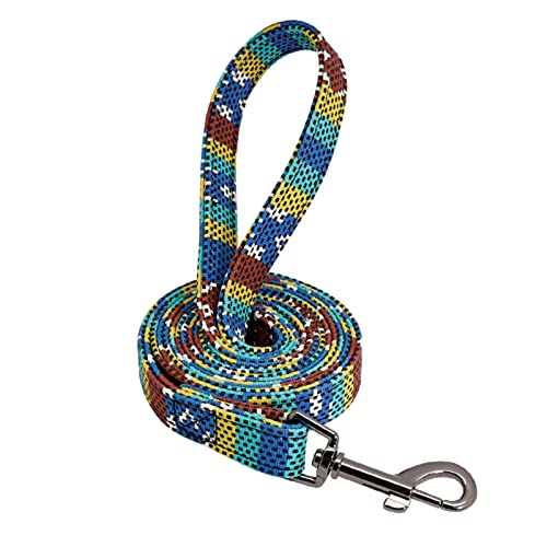 ATUMY Verstellbare Führleine Hundeleine Hundehalsband Nylon Pet Dog ID Tag Halsbänder Gravierte Bedruckte Welpenhalsbandleine(Coffee Leash,L) von ATUMY