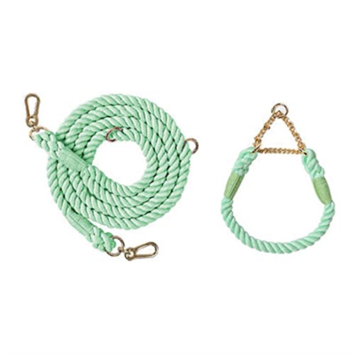 ATUMY Verstellbare Führleine Hundeleine Hundeleine für mittelgroße Hunde, Leinen, Haustiertraining, Laufen, Klettern, Hundeleinen, Hundeseile(Green-Golden,30-38cm) von ATUMY